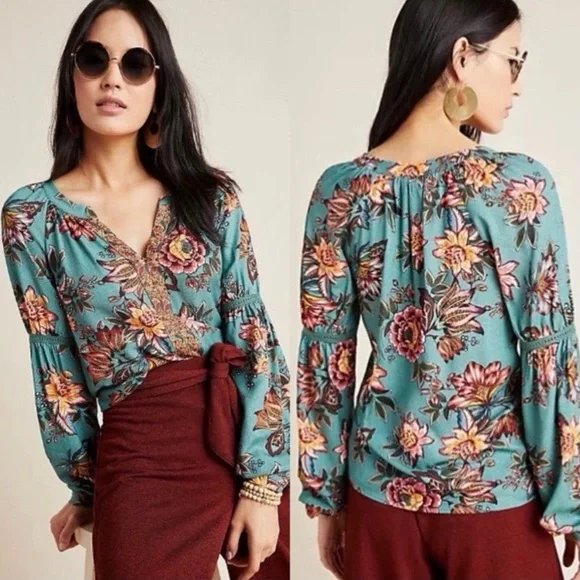 Sold Farm Rio X Anthropologie Paola Pleasant Top - Picture 3 of 13